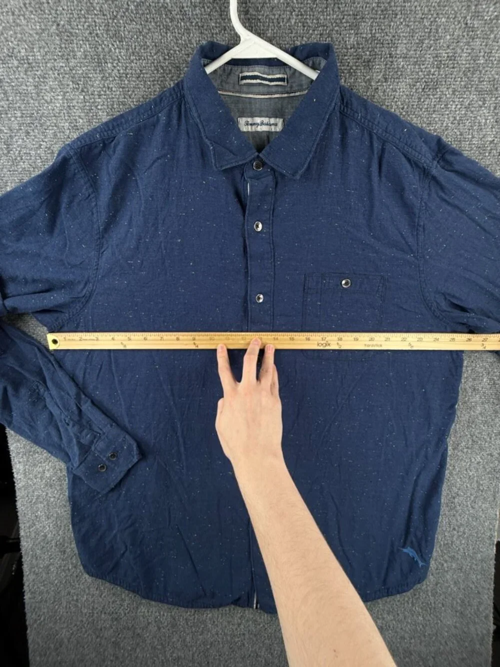 Tommy Bahama Blue Button Up Shirt Men Long Sleeve XLT Tall Combed Cotton Soft